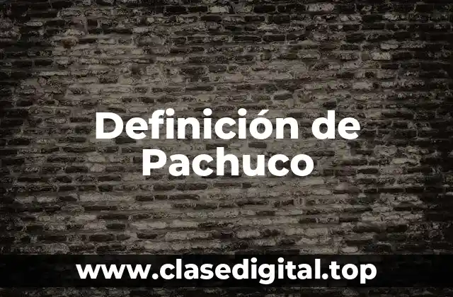 Definición de Pachuco