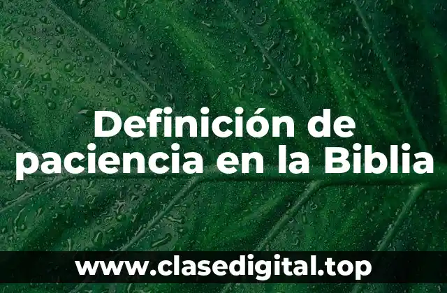 Ejemplos de paciencia en la Biblia