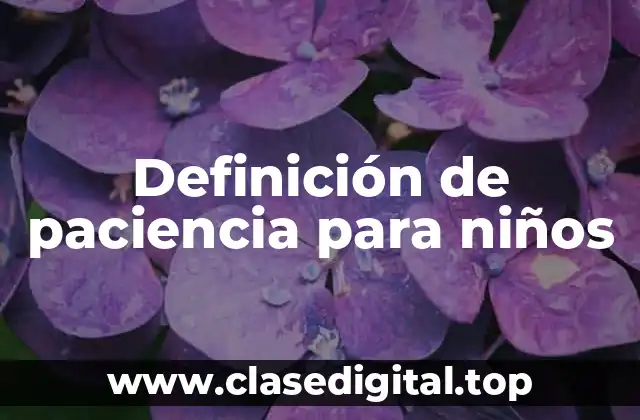 Definición de paciencia para niños