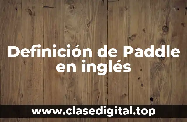 Definición de Paddle en inglés