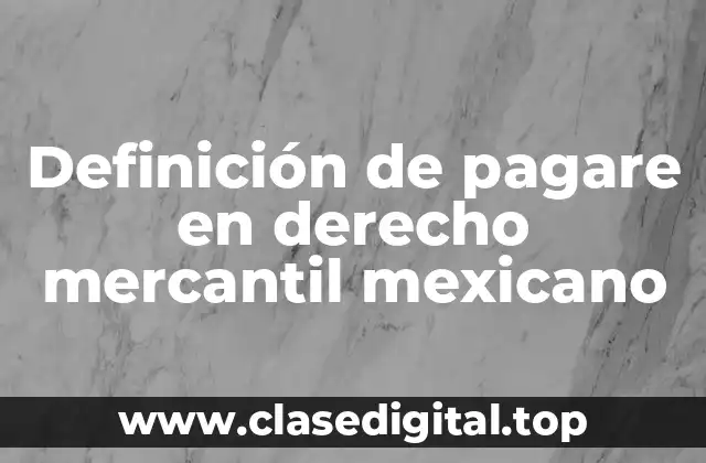 Definición técnica de pagare