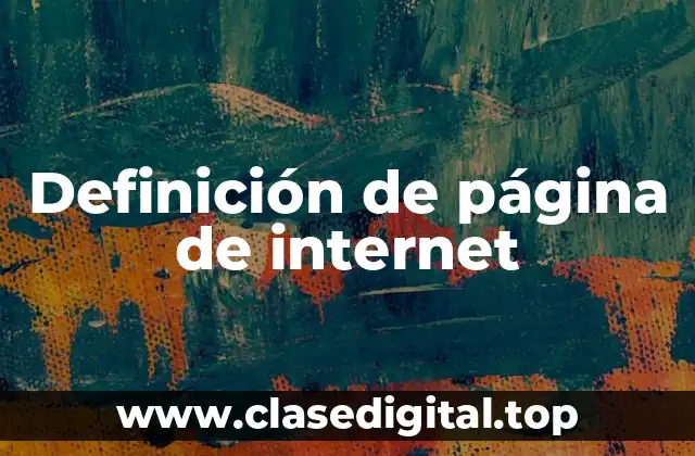 Definición de página de internet
