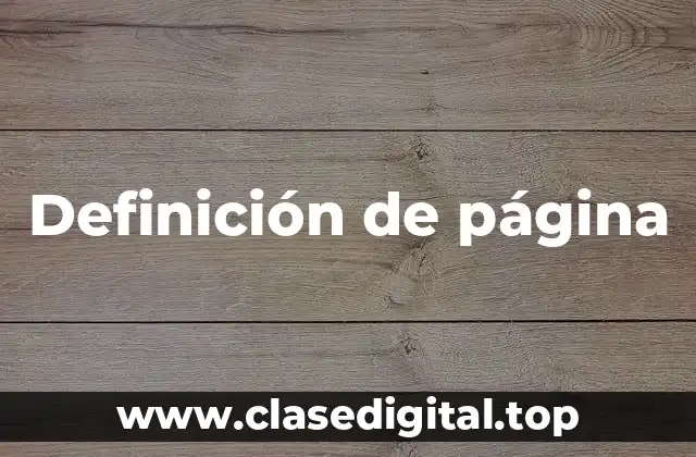 Definición de página