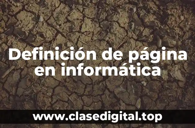 Definición de página en informática