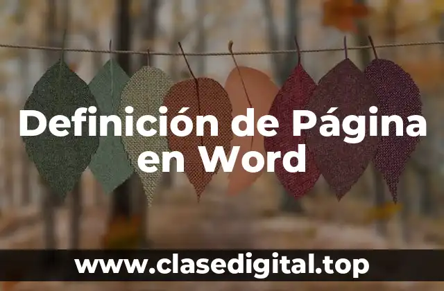 Definición de Página en Word