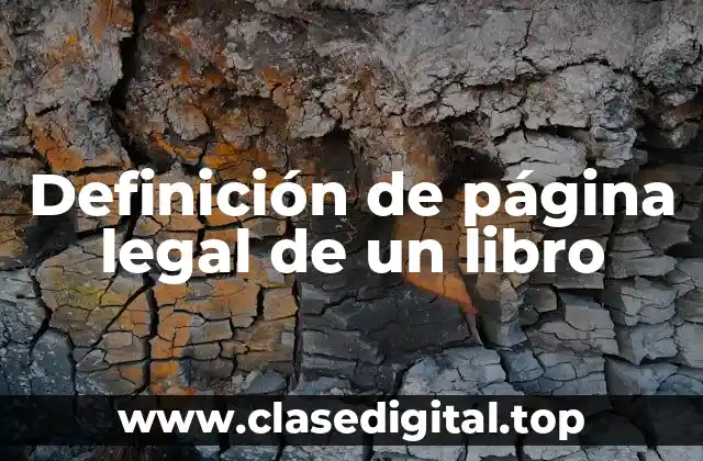 Definición técnica de página legal de un libro