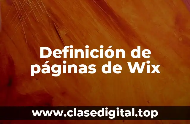 Definición de páginas de Wix