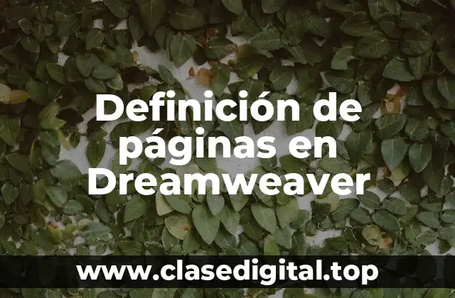 Definición de páginas en Dreamweaver
