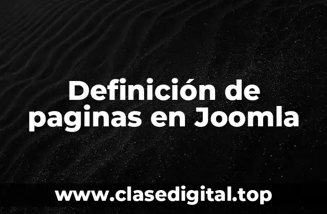 Definición de paginas en Joomla