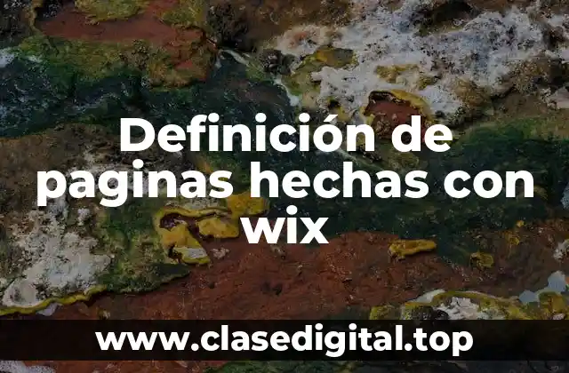 Definición de paginas hechas con wix