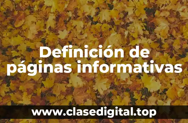 Definición de páginas informativas