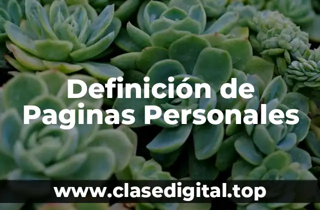 Definición de Paginas Personales