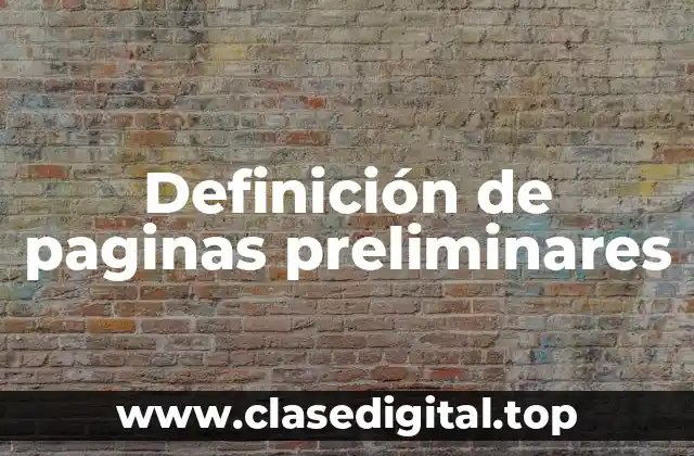 Ejemplos de paginas preliminares