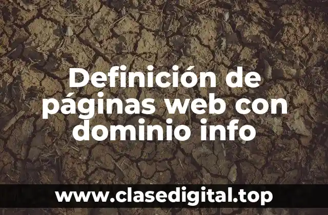 Definición de páginas web con dominio info