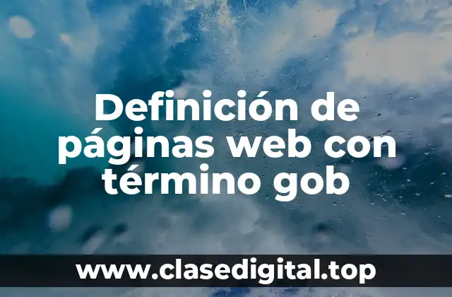 Definición de páginas web con término gob