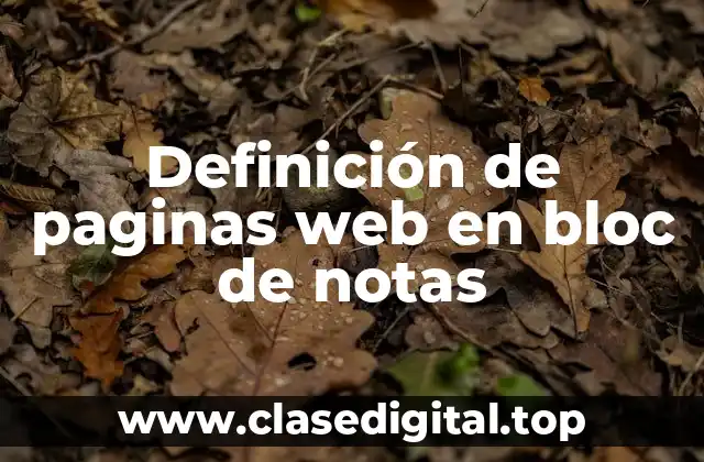 Ejemplos de paginas web en bloc de notas