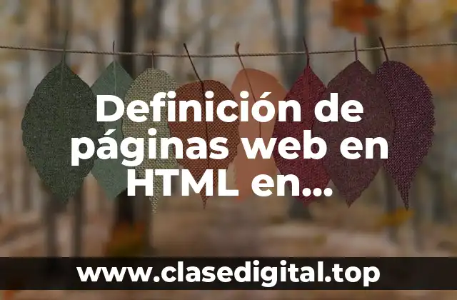 Definición de páginas web en HTML en Dreamweaver