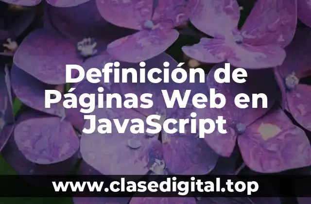 Definición de Páginas Web en JavaScript