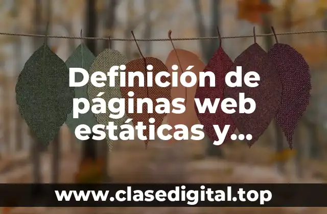 Definición de páginas web estáticas y dinámicas