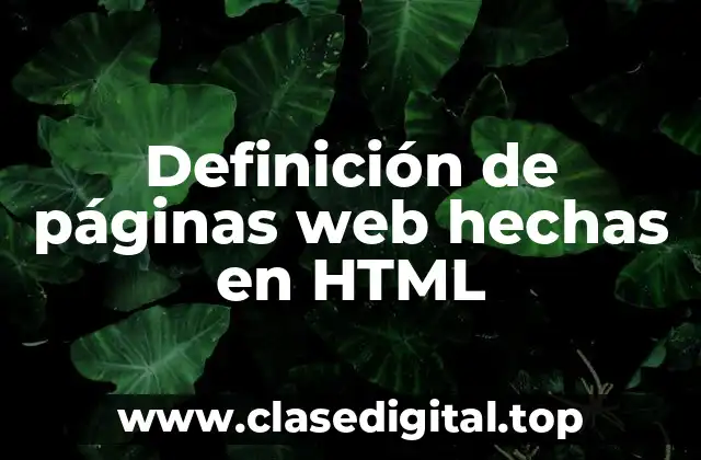 Ejemplos de páginas web hechas en HTML