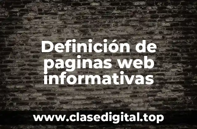 Definición de paginas web informativas