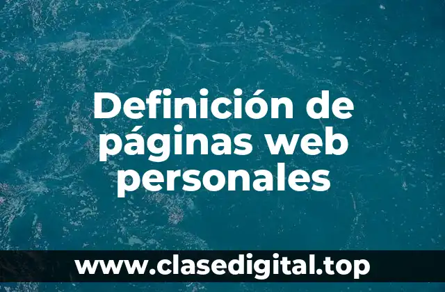 Definición de páginas web personales