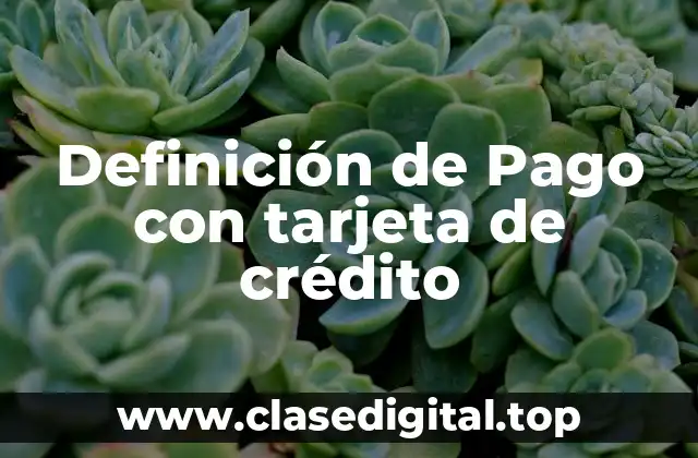 Definición de Pago con tarjeta de crédito