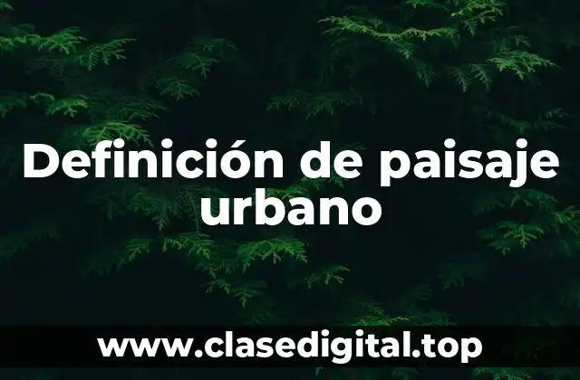Definición técnica de paisaje urbano