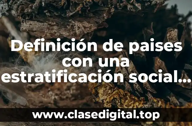 Definición de paises con una estratificación social y sus posiciones