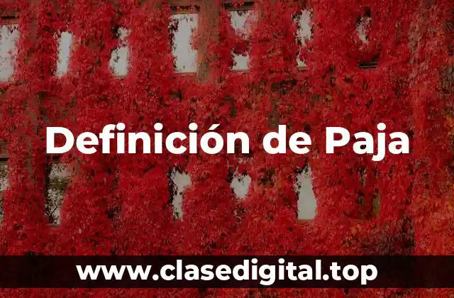 Definición de Paja