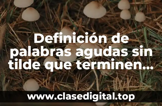 Definición de palabras agudas sin tilde que terminen en vocal