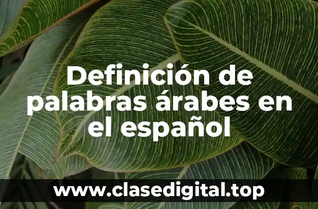 Definición de palabras árabes en el español