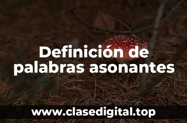 Ejemplos de palabras asonantes