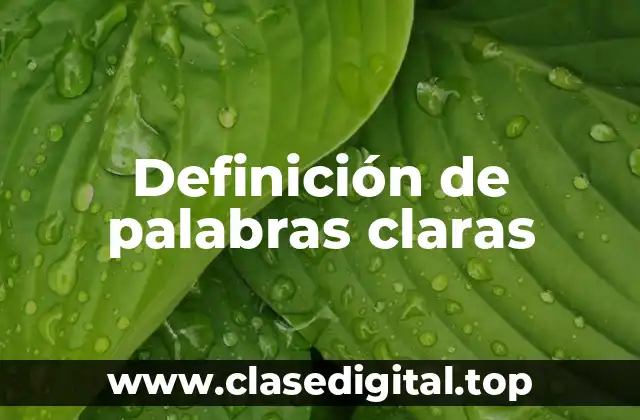 Definición de palabras claras