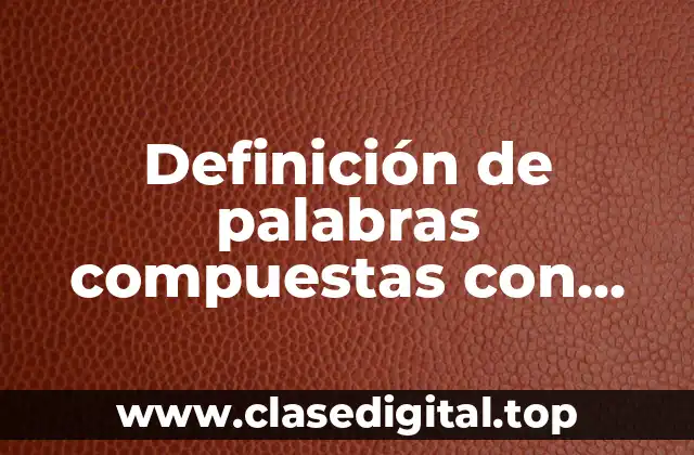 Definición de palabras compuestas con guión