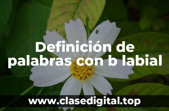 Ejemplos de palabras con b labial