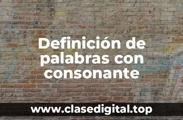 Definición de palabras con consonante