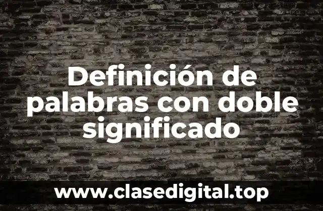 Definición de palabras con doble significado