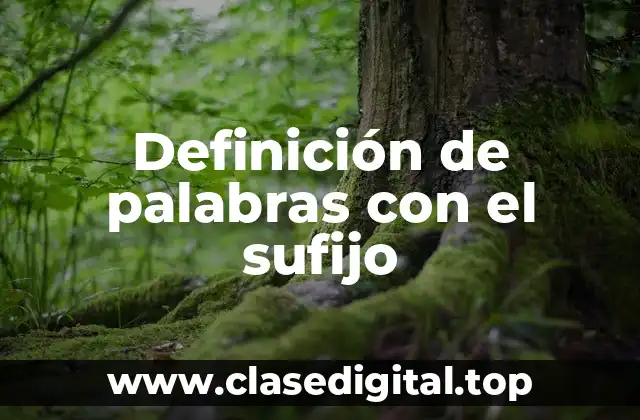 Definición de palabras con el sufijo