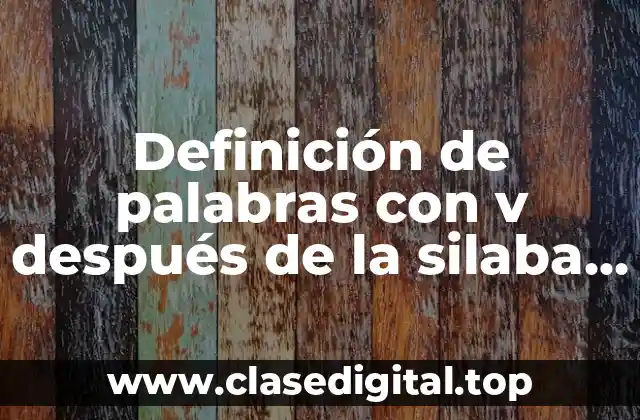 Definición de palabras con v después de la silaba ad