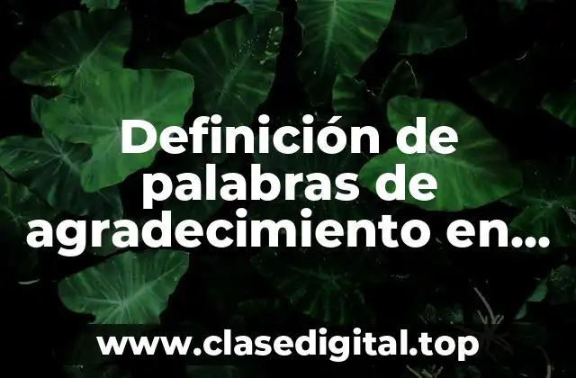 Definición de palabras de agradecimiento en un acto civico