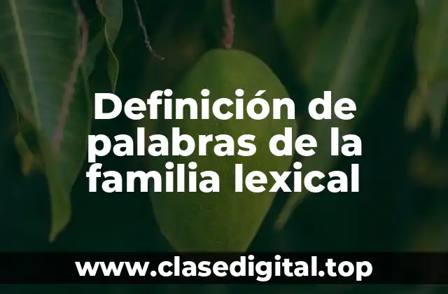 Definición de palabras de la familia lexical