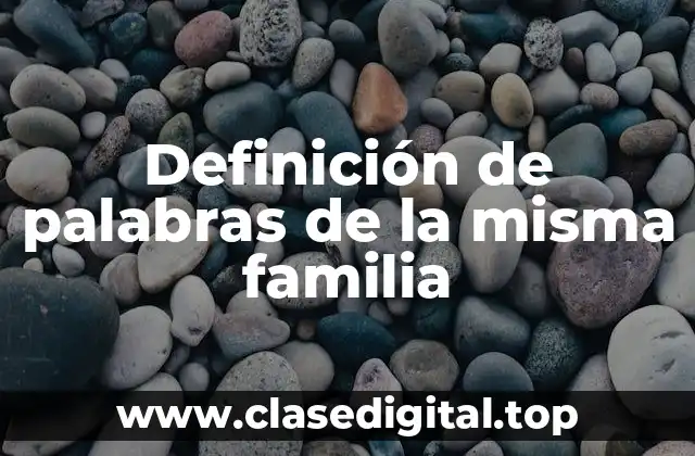 Definición de palabras de la misma familia