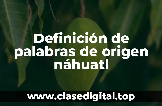 Definición de palabras de origen náhuatl