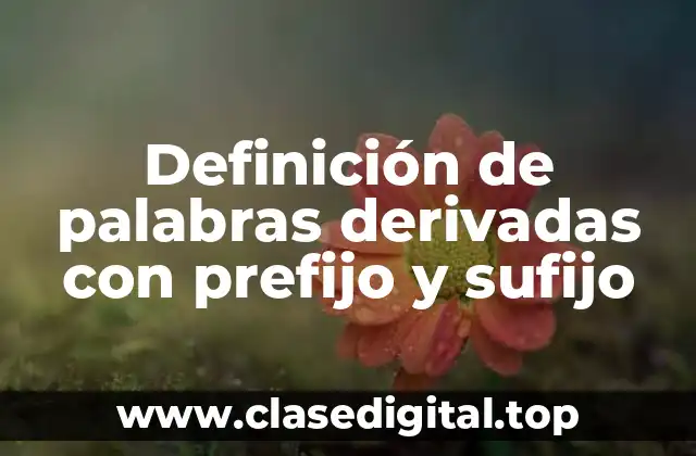 Ejemplos de palabras derivadas con prefijo y sufijo