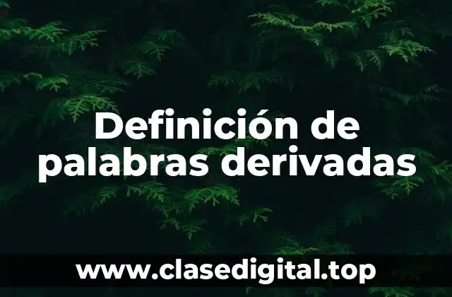 Definición de palabras derivadas