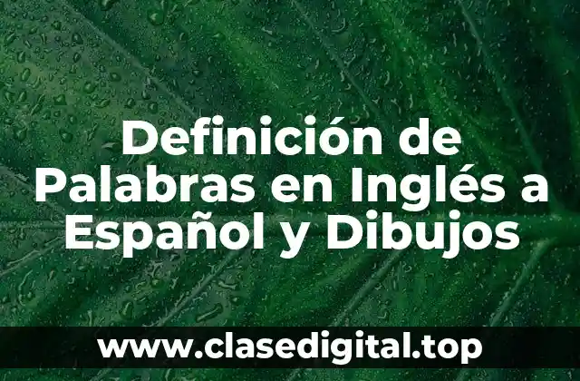 Definición de Palabras en Inglés a Español y Dibujos