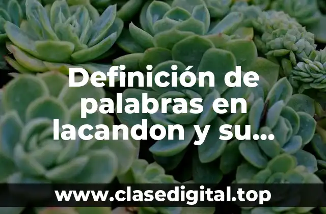 Definición de palabras en lacandon y su significado en español