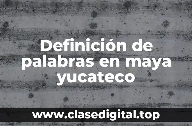 Definición de palabras en maya yucateco