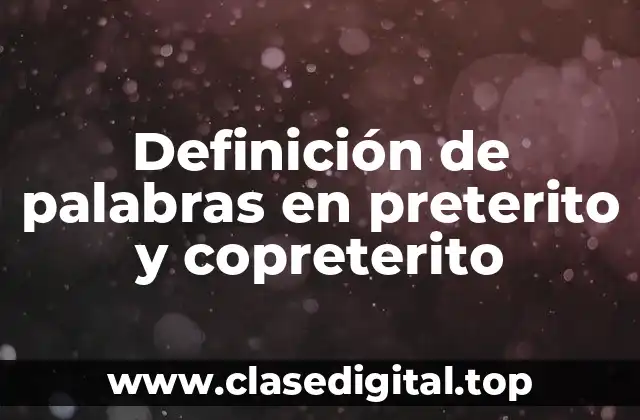 Definición de palabras en preterito y copreterito